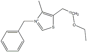 3-Benzyl-5-(2-ethoxyethyl)-4-methyl(2-13C)thiazol-3-ium Struktur