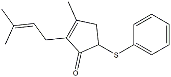 2-(3-Methyl-2-buten-1-yl)-3-methyl-5-(phenylthio)-2-cyclopenten-1-one 结构式