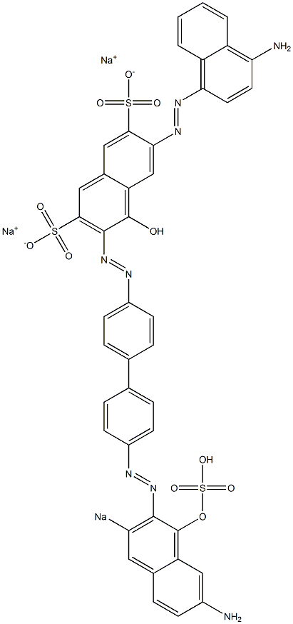 6-[(4-Amino-1-naphthalenyl)azo]-3-[[4'-[(7-amino-1-hydroxy-3-sodiosulfo-2-naphthalenyl)azo]-1,1'-biphenyl-4-yl]azo]-4-hydroxynaphthalene-2,7-disulfonic acid disodium salt Structure