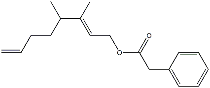 Phenylacetic acid 3,4-dimethyl-2,7-octadienyl ester Structure