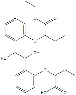 2,2'-[(1,2-Dihydroxyethylene)bis(2,1-phenyleneoxy)]bis(butyric acid ethyl) ester Struktur
