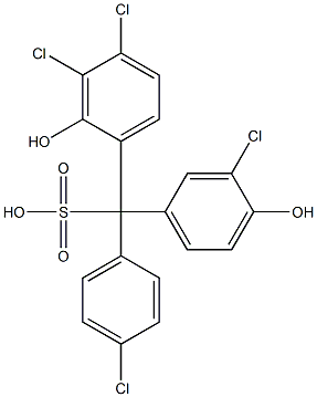 (4-Chlorophenyl)(3-chloro-4-hydroxyphenyl)(3,4-dichloro-2-hydroxyphenyl)methanesulfonic acid,,结构式