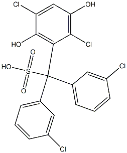 (2,5-Dichloro-3,6-dihydroxyphenyl)bis(3-chlorophenyl)methanesulfonic acid Structure