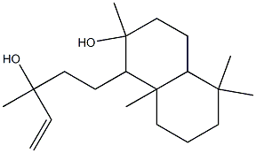 1-(3-Hydroxy-3-methyl-4-pentenyl)-2,5,5,8a-tetramethyldecahydronaphthalene-2-ol Struktur