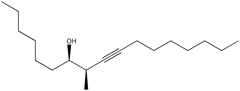 (1R,2R)-1-ヘキシル-2-メチル-3-ウンデシン-1-オール 化学構造式