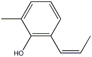 2-メチル-6-[(Z)-1-プロペニル]フェノール 化学構造式
