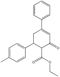 6-(4-メチルフェニル)-4-フェニル-2-オキソ-3-シクロヘキセン-1-カルボン酸エチル 化学構造式