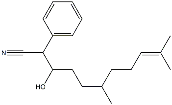 3-Hydroxy-2-phenyl-3-(3,7-dimethyl-6-octen-1-yl)propanenitrile