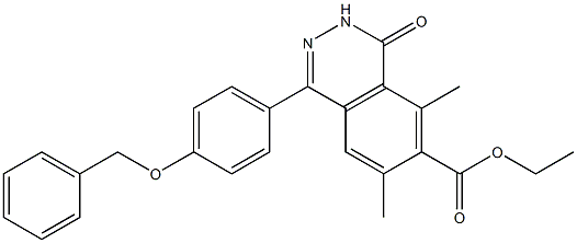 1-(4-Benzyloxyphenyl)-3,4-dihydro-4-oxo-5,7-dimethylphthalazine-6-carboxylic acid ethyl ester Struktur