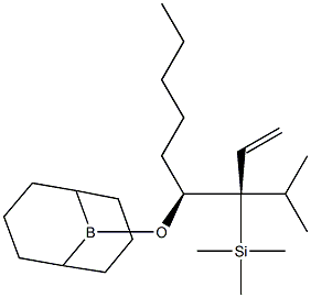 (1S,2R)-1-[(9-ボラビシクロ[3.3.1]ノナン-9-イル)オキシ]-1-ペンチル-2-(トリメチルシリル)-2-イソプロピル-3-ブテン 化学構造式