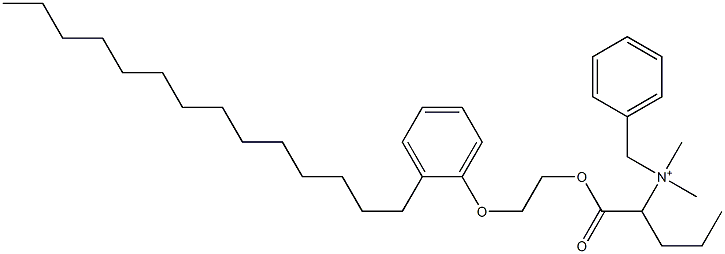 N,N-Dimethyl-N-benzyl-N-[1-[[2-(2-tetradecylphenyloxy)ethyl]oxycarbonyl]butyl]aminium Structure