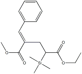 2-ベンジリデン-4-(トリメチルシリル)ペンタン二酸1-メチル5-エチル 化学構造式