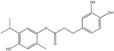 3-(3,4-Dihydroxyphenyl)propanoic acid 2-methyl-4-hydroxy-5-isopropylphenyl ester 结构式