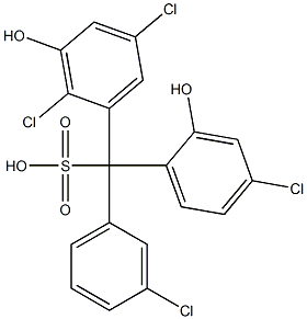 (3-Chlorophenyl)(4-chloro-2-hydroxyphenyl)(2,5-dichloro-3-hydroxyphenyl)methanesulfonic acid Structure