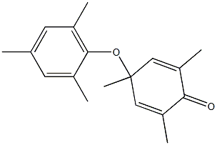 2,4,6-トリメチル-4-(2,4,6-トリメチルフェノキシ)シクロヘキサ-2,5-ジエン-1-オン 化学構造式