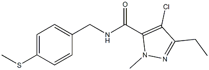 4-クロロ-5-エチル-2-メチル-N-[4-(メチルチオ)ベンジル]-2H-ピラゾール-3-カルボアミド 化学構造式