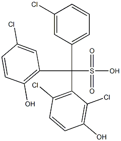 (3-Chlorophenyl)(3-chloro-6-hydroxyphenyl)(2,6-dichloro-3-hydroxyphenyl)methanesulfonic acid,,结构式