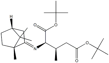 (2R,3R)-2-[[(1R,4R)-Bornan-2-ylidene]amino]-3-methylglutaric acid 1-tert-butyl 5-tert-butyl ester,,结构式