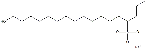 17-Hydroxyheptadecane-4-sulfonic acid sodium salt,,结构式