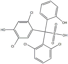 (2,6-Dichlorophenyl)(2,5-dichloro-4-hydroxyphenyl)(2-hydroxyphenyl)methanesulfonic acid Struktur