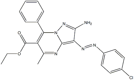 2-Amino-3-(4-chlorophenylazo)-5-methyl-7-phenylpyrazolo[1,5-a]pyrimidine-6-carboxylic acid ethyl ester