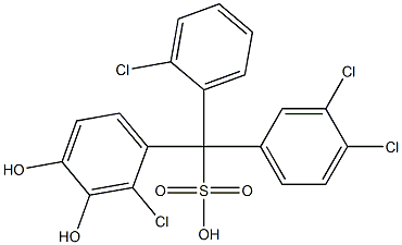 (2-Chlorophenyl)(3,4-dichlorophenyl)(2-chloro-3,4-dihydroxyphenyl)methanesulfonic acid