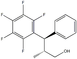 (2R,3R)-2-メチル-3-(ペンタフルオロフェニル)-3-フェニル-1-プロパノール 化学構造式