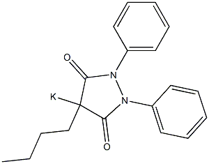 4-Butyl-1,2-diphenyl-4-potassio-3,5-pyrazolidinedione Struktur