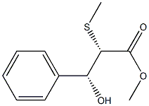 (2S,3R)-2-(Methylthio)-3-hydroxy-3-phenylpropanoic acid methyl ester Struktur