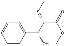 (2S,3R)-2-(Methylthio)-3-hydroxy-3-phenylpropanoic acid methyl ester Structure