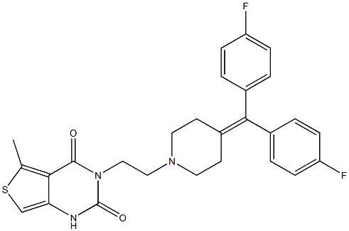 5-Methyl-3-[2-[4-[bis(4-fluorophenyl)methylene]piperidino]ethyl]thieno[3,4-d]pyrimidine-2,4(1H,3H)-dione Structure
