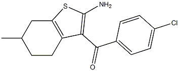 2-Amino-3-(4-chlorobenzoyl)-6-methyl-4,5,6,7-tetrahydrobenzo[b]thiophene,,结构式