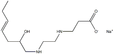 3-[N-[2-[N-(2-Hydroxy-4-heptenyl)amino]ethyl]amino]propionic acid sodium salt Structure