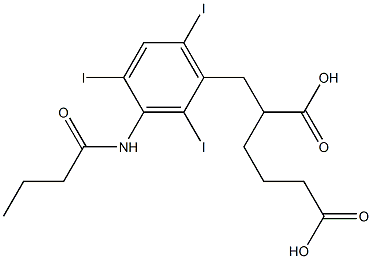 2-[[3-(Butyrylamino)-2,4,6-triiodophenyl]methyl]adipic acid Structure