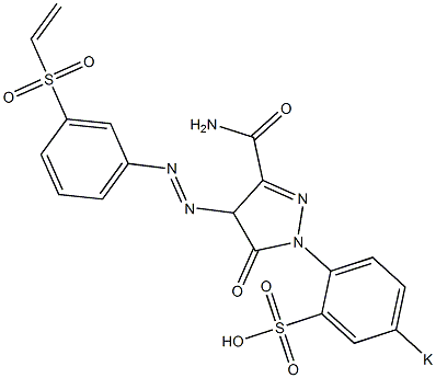 5-Oxo-1-(p-potassiosulfophenyl)-4-(m-vinylsulfonylphenylazo)-2-pyrazoline-3-carboxamide