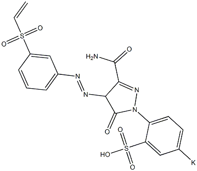  5-Oxo-1-(p-potassiosulfophenyl)-4-(m-vinylsulfonylphenylazo)-2-pyrazoline-3-carboxamide