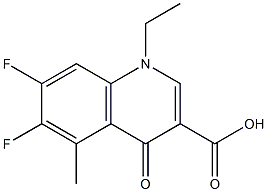 1,4-ジヒドロ-1-エチル-5-メチル-4-オキソ-6,7-ジフルオロキノリン-3-カルボン酸 化学構造式