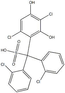 (2,5-Dichloro-4,6-dihydroxyphenyl)bis(2-chlorophenyl)methanesulfonic acid Struktur