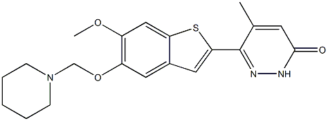 3-(5-Piperidinomethoxy-6-methoxybenzo[b]thiophen-2-yl)-4-methylpyridazin-6(1H)-one|