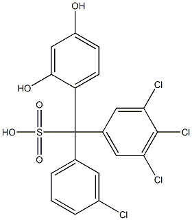(3-Chlorophenyl)(3,4,5-trichlorophenyl)(2,4-dihydroxyphenyl)methanesulfonic acid Structure