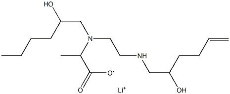 2-[N-(2-ヒドロキシヘキシル)-N-[2-(2-ヒドロキシ-5-ヘキセニルアミノ)エチル]アミノ]プロピオン酸リチウム 化学構造式