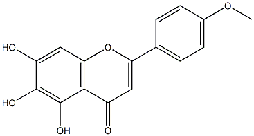 4'-メトキシ-5,6,7-トリヒドロキシフラボン 化学構造式