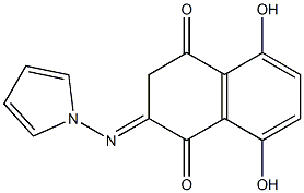 2-ピロリジノ-5,8-ジヒドロキシナフタレン-1,4-ジオン 化学構造式
