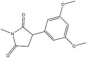 2-(3,5-Dimethoxyphenyl)-N-methylsuccinimide,,结构式