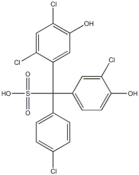 (4-Chlorophenyl)(3-chloro-4-hydroxyphenyl)(2,4-dichloro-5-hydroxyphenyl)methanesulfonic acid,,结构式