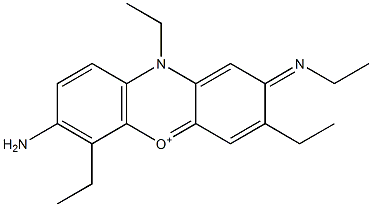 7-Amino-3,6,10-triethyl-2-(ethylimino)-2,10-dihydrophenoxazin-5-ium Structure