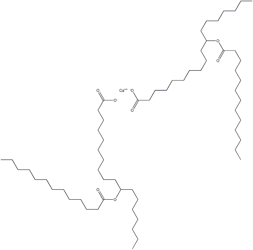 Bis(11-tridecanoyloxyoctadecanoic acid)calcium salt Structure