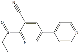 2-(エチルスルフィニル)-5-(4-ピリジニル)ピリジン-3-カルボニトリル 化学構造式