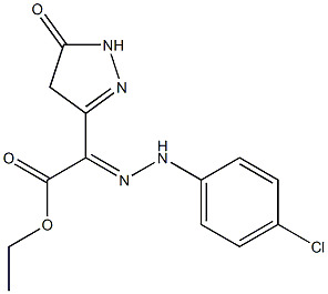 2-[2-(4-Chlorophenyl)hydrazono]-2-[(4,5-dihydro-5-oxo-1H-pyrazole)-3-yl]acetic acid ethyl ester Structure