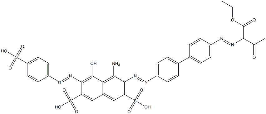 2-[[4'-[[1-Amino-8-hydroxy-3,6-bis(hydroxysulfonyl)-7-[(4-hydroxysulfonylphenyl)azo]-2-naphthalenyl]azo]-1,1'-biphenyl-4-yl]azo]-3-oxobutanoic acid ethyl ester